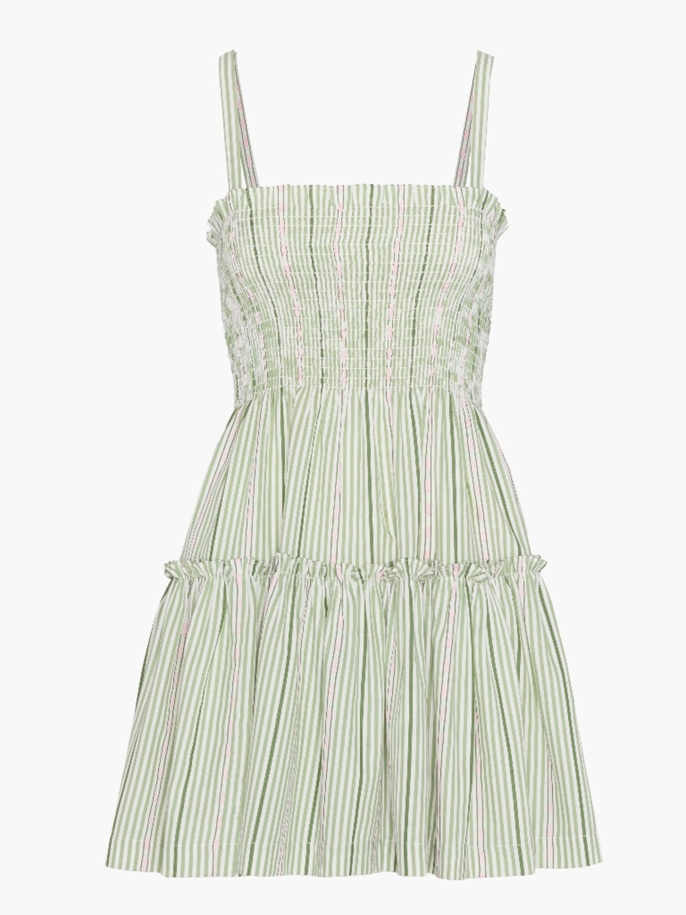 Hill House Home The Seraphina Mini Nap Dress - Green Jacquard Stripe Size SGreen